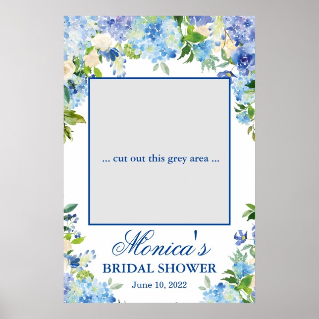 Poster Photo Prop Fête des mariées Blue Hydrangea (Devant)
