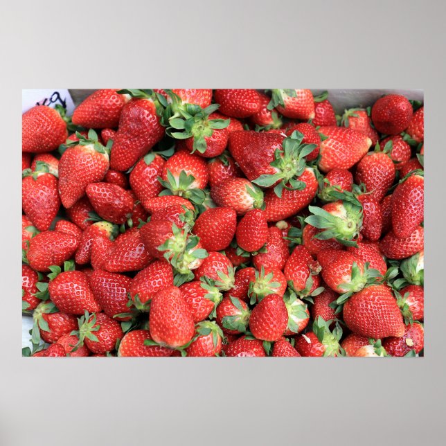 Poster Photo Red Juicy Strawberries (Devant)