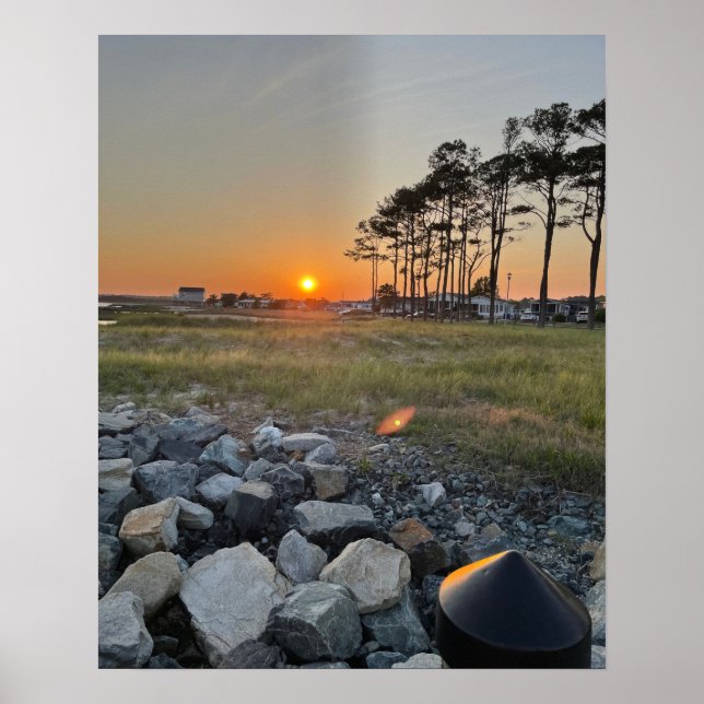 Poster photo Rocky Waterscape Sunset (Devant)