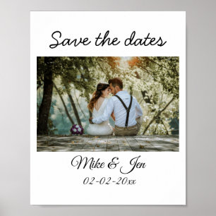 Poster photo simple coloré minimal enregistrer les dates