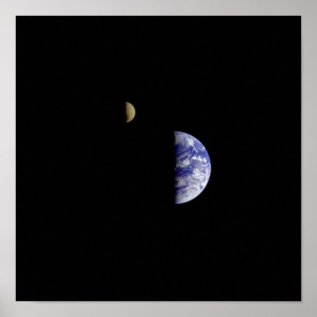 Poster Photo spatiale de la Lune de Terre Galileo (Devant)