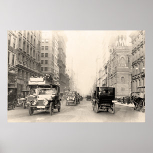 Poster Photo vintage de la Cinquième Avenue New York 1913