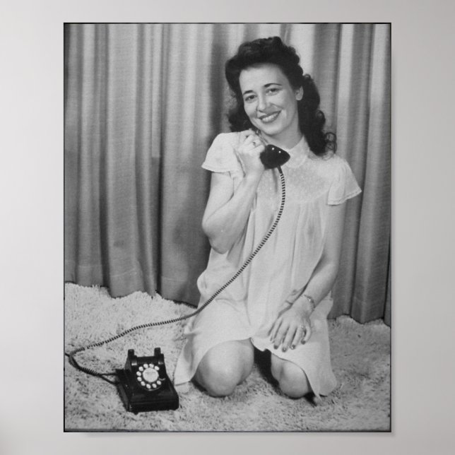Poster photo vintage de la fille (Devant)