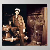 Photo Vintage jeune mécanicien