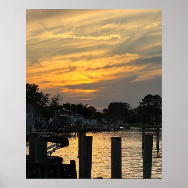 Poster photo Waterscape Sunset (Devant)