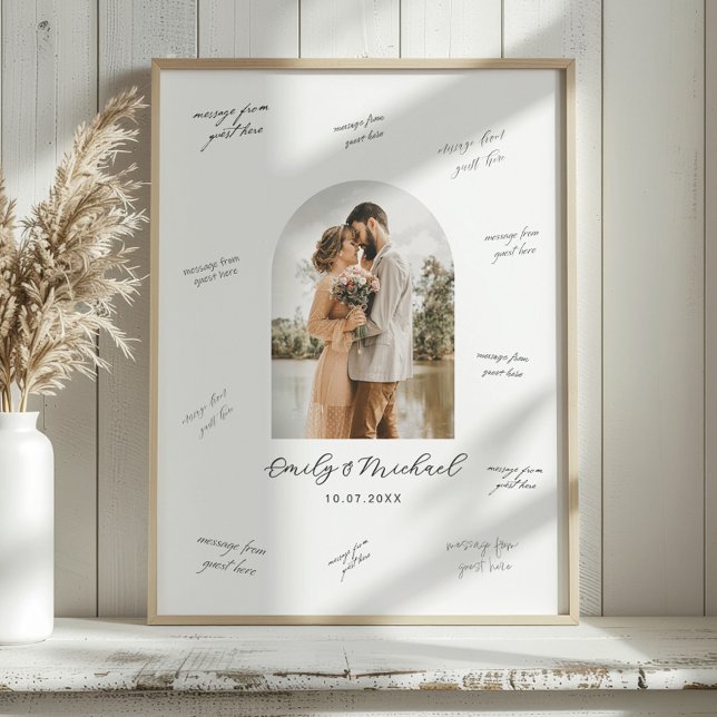 Poster Photo Wedding Guest Signature Message Board (Créateur téléchargé)