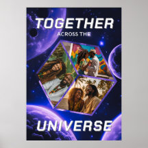 Photocube 3D dans l'espace avec des planètes