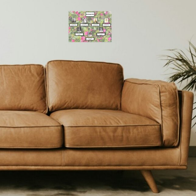 Poster  PhotoFamily Tree 3 Generation Pink Four O'clock's (Créateur téléchargé)