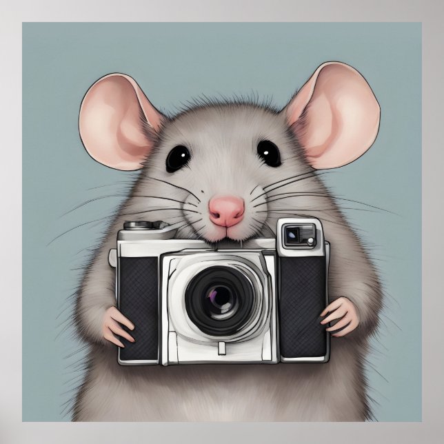 Poster Photographe de Cute Rat (Devant)