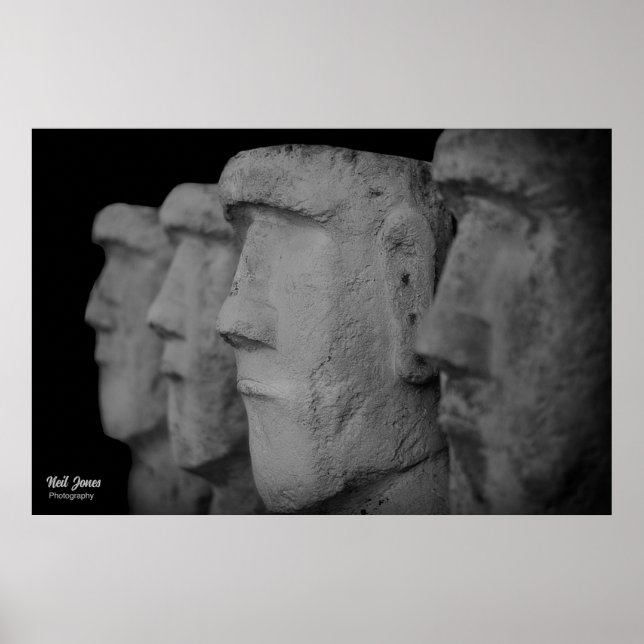 Poster Photographe de four stone heads poster. (Devant)