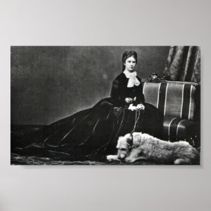 Poster Photographe Empress Elisabeth of Austria with dog