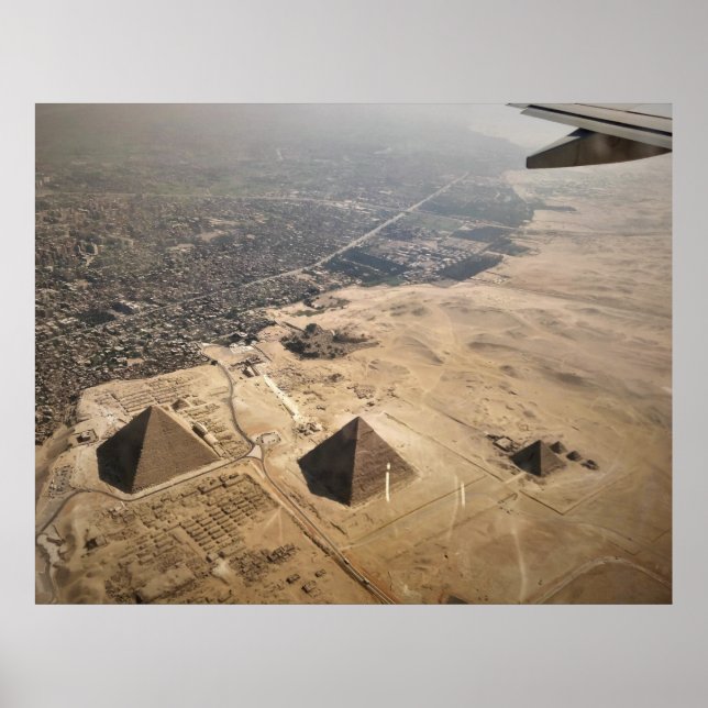 Poster photographie aérienne des pyramides d'Egypte (Devant)