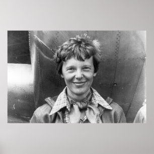Poster Photographie d'Amelia Earhart et son Lockheed Elec