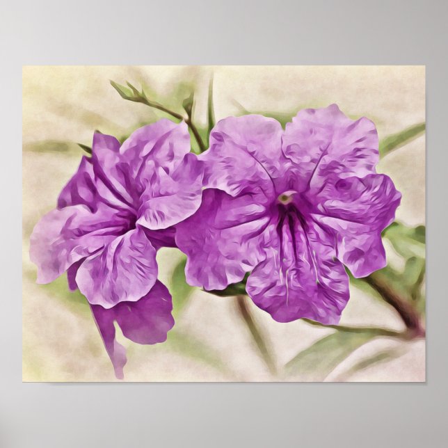 Poster Photographie d'art à fleurs violettes (Devant)