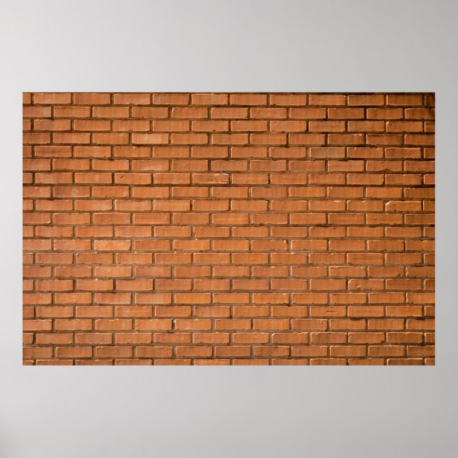Poster Photographie de closeup de mur de briques brunes (Devant)