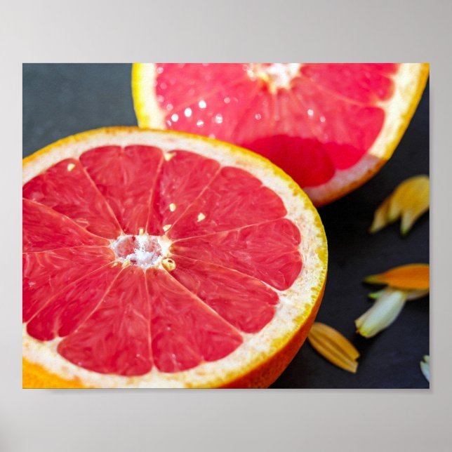 Poster Photographie de fruits de pamplemousse (Devant)