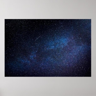 Poster Photographie de la galaxie de la nuit bleu marine 