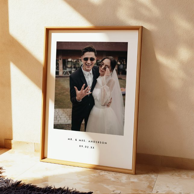 Poster Photographie de mariage minimaliste M. et Mme pers (Créateur téléchargé)