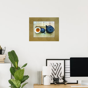 Poster Photographie de nature morte d'un service à thé vu