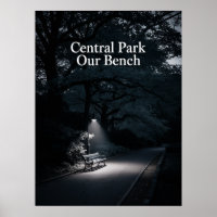 Photographie de nuit de notre banc à Central Park