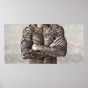 Poster Photographie de tatouage de corps masculin