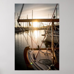 Poster Photographie de voilier et de coucher de soleil da