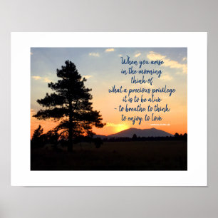 Poster Photographie du lever de soleil Citation inspira