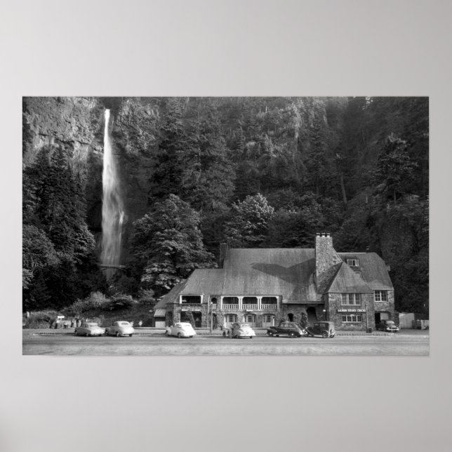 Poster Photographie du Multnomah Lodge and Falls (Devant)