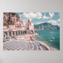 Photographie du pastel de la côte d'Amalfi