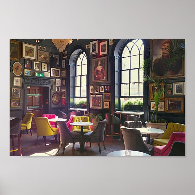 Poster Photographie d'une boutique de café de petit café  (Devant)