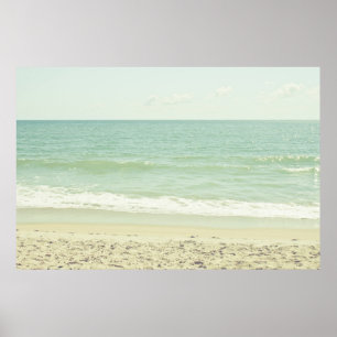 Poster Photographie en pastel verte en bon état de plage