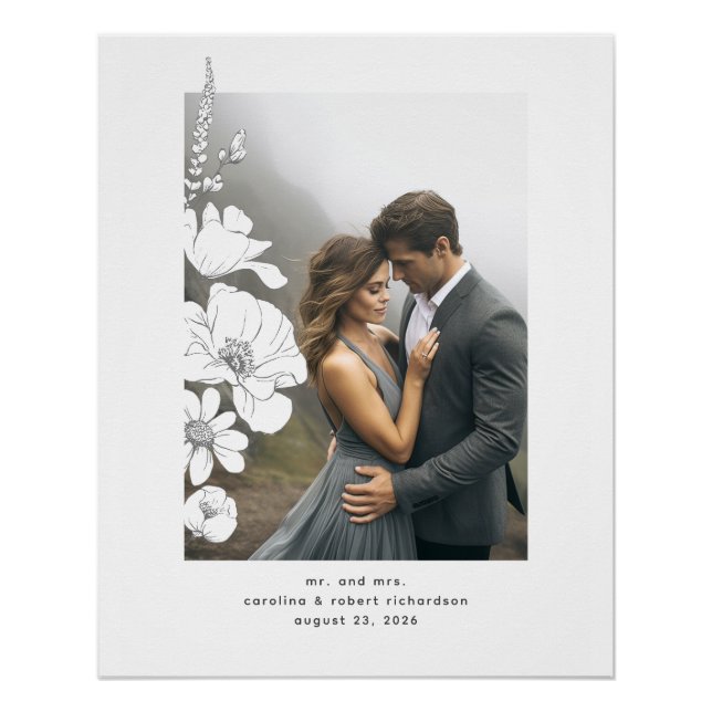Poster Photographie Mariage fleur sauvage élégante (Devant)