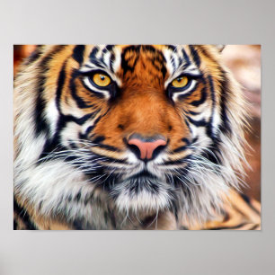 Poster Photographie masculine de peinture de tigre