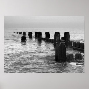 Poster Photographie noir et blanc - "brise-mer"