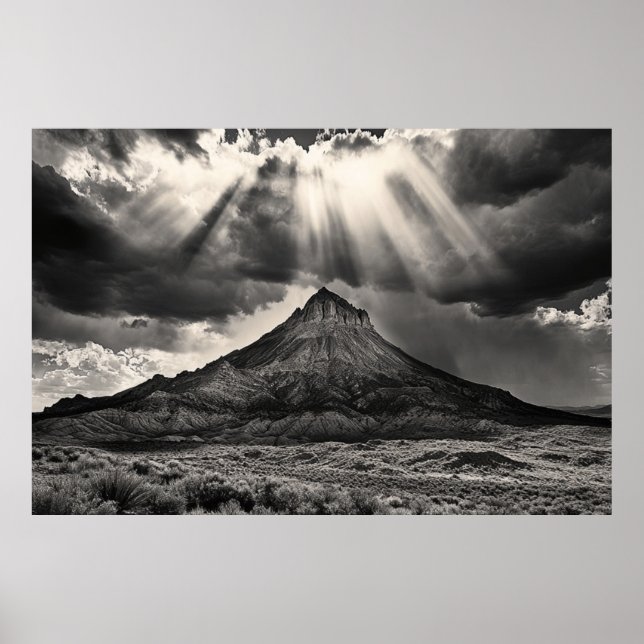 Poster Photographie noir et blanc de Sleeping Ute Mountai (Devant)