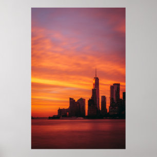 POSTER PHOTOGRAPHIE PANORAMIQUE DU COUCHER DE SOLEIL EN V