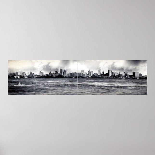 Poster Photographie panoramique vintage de NYC Skyline (1 (Devant)
