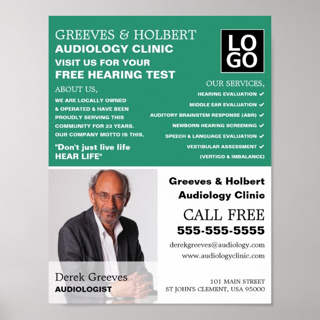 Poster Photographie personnalisée, audiologiste, audiolog (Devant)