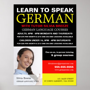 Poster Photographie personnalisée, Cours d'allemand