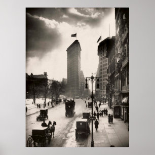 Poster Photographie vintage de l'immeuble en fer plat NYC