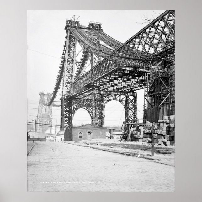Poster Photographie vintage du pont Williamsburg (Devant)