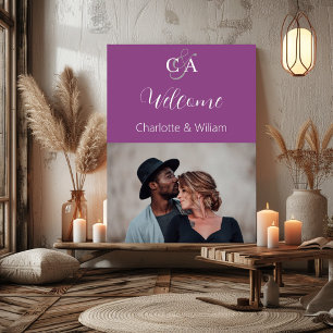Poster Photographie violette monogramme mariage signe de 