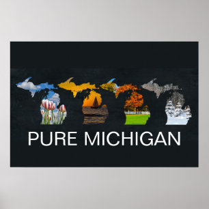 Poster Photographies des quatre saisons du Michigan pur