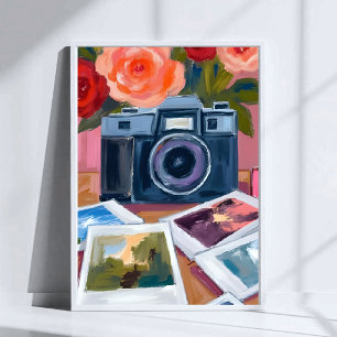 Poster Photos d'appareil photo rétro Peinture aquarelle n