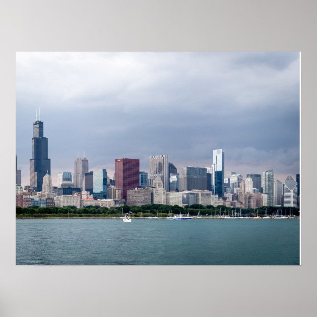 Poster Photos de Chicago Skyline à couper le souffle (Devant)
