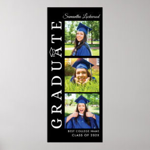 Poster Photos de Graduation noir et blanc Grad 2024