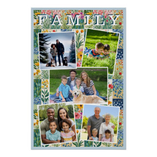 Poster Photos familiales Patchwork Floral Gallery Modèle