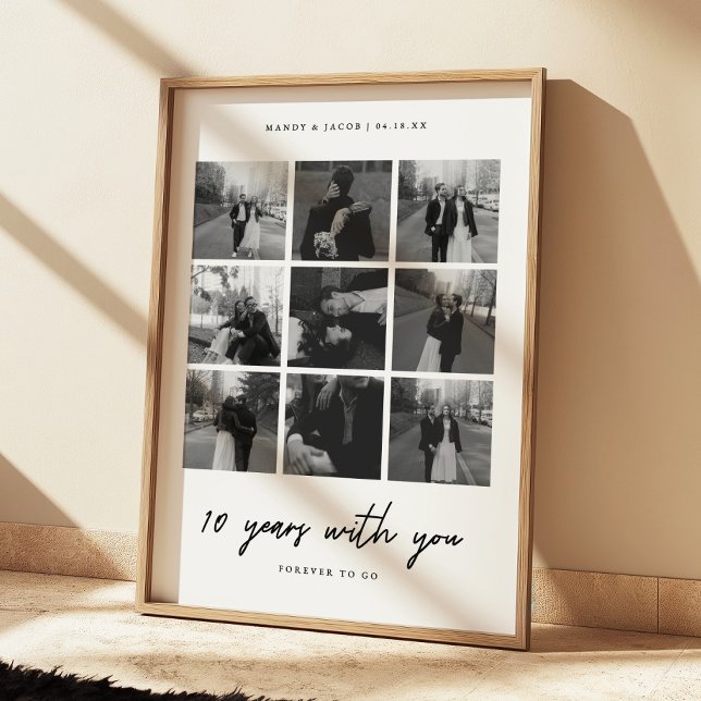 Poster Photos minimalistes du couple du 10e anniversaire (Créateur téléchargé)