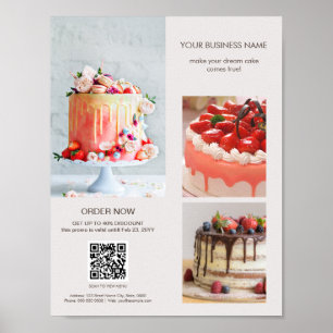 Poster Photos personnalisées Scan QR Code Menu Boulangeri
