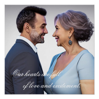 Poster Photos romantiques et naturelles d'un couple âgé a